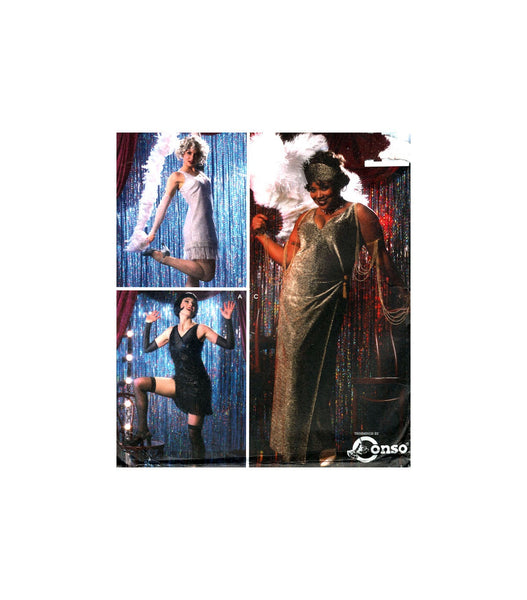 Simplicity 5400 Cabaret, Flapper, Costumes, Uncut, Factory Folded Sewing Pattern Multi Size 6-12 or 14-20