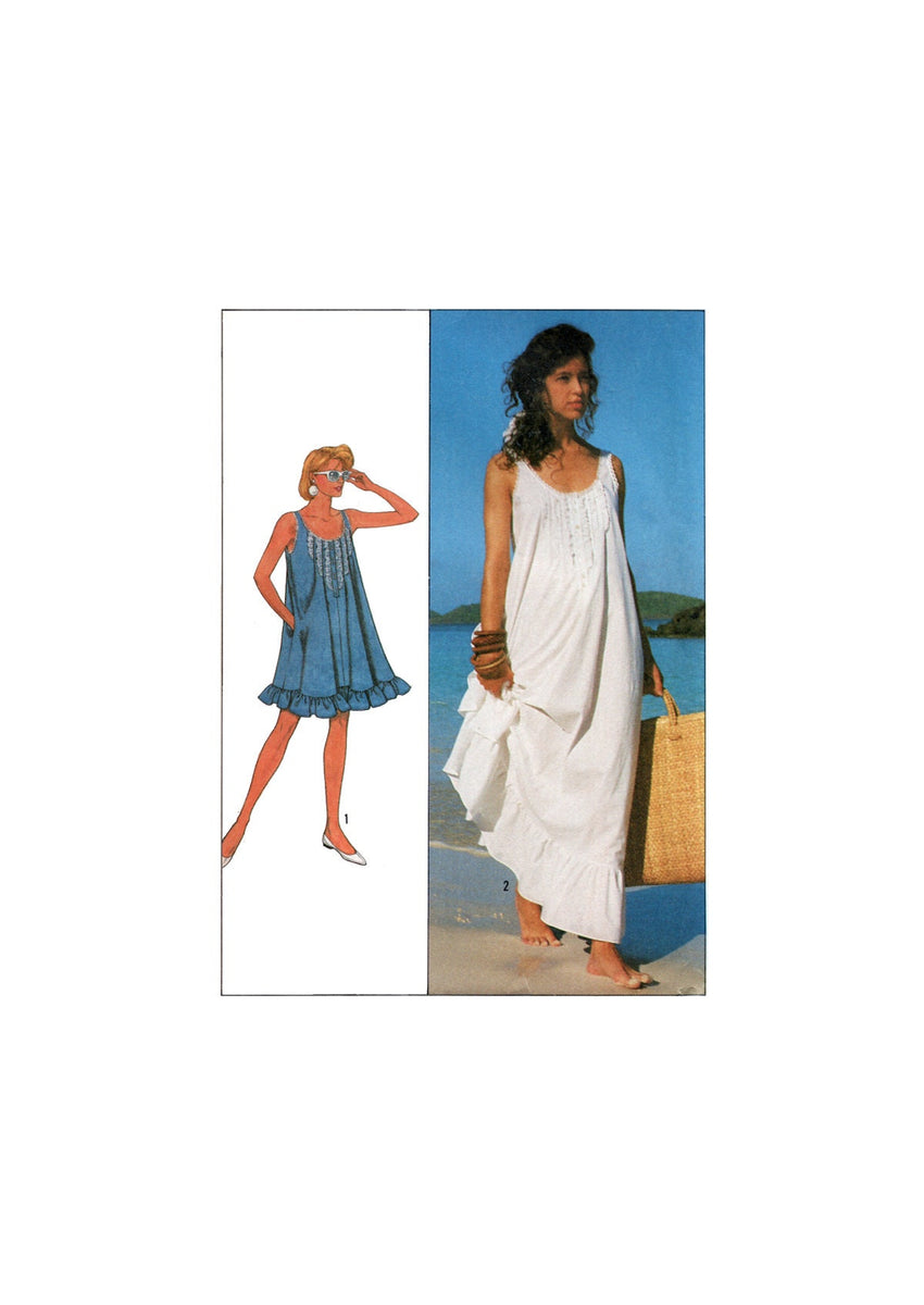 Simplicity 8681 Loose Fitting Dress or Nightgown in Two Lengths,  Cut/Complete or Uncut, Factory Folded Sewing Pattern Size 10-12 or14-16 –  Patterns Central