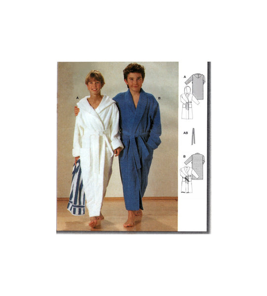 Burda 2661 Child's Bath Robe with Self Tie and Optional Hood, Uncut, Factory Folded Sewing Pattern Multi Size 8-14