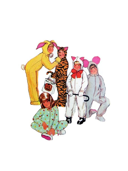 McCall's 3355 Children's Halloween Animal Costumes with Detachable Headpiece, Sewing Pattern Size 6
