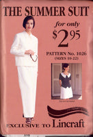 Lincraft 1026 Sewing Pattern, Jacket, Skirt, Top and Pants, Size 10-22, Uncut, Factory Folded