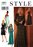 Style 1031 Evening Slip Dress in Two Lengths and Shrug, Uncut, F/Folded, Sewing Pattern Size 6-16