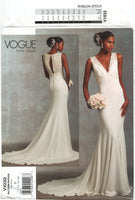 Vogue 1032 Close Fitting, Floor Length Mermaid Bridal Gown, Partially Cut or Uncut, Sewing Pattern Size 12-16