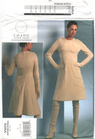 Vogue 1073 Ralph Rucci A-Line Dress with Shaped Pintuck Detail, Uncut, F/Folded, Sewing Pattern Size 12-16