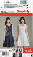 Simplicity 1103 Dress with Bodice and Skirt Variations, Uncut, Factory Folded, Sewing Pattern Size 6-14