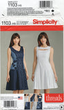Simplicity 1103 Dress with Bodice and Skirt Variations, Uncut, Factory Folded, Sewing Pattern Size 6-14