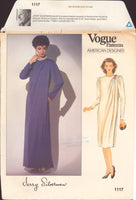 Vogue 1117 Jerry Silverman A-line Dress with Draped Front Panel, Uncut, F/Folded, Sewing Pattern Size 12