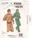 Kwik Sew 1139 Men's Jogging Suit, Uncut, F/Folded, Sewing Pattern Size 34-48