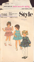 Style 1146 Sewing Pattern, Toddlers' Dress, Size 3, Cut, Complete