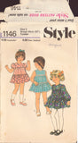 Style 1146 Sewing Pattern, Toddlers' Dress, Size 3, Cut, Complete