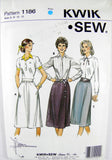 Kwik Sew 1186 Skirt with Side Pockets, Seam Stitching Detail or Three Button Detail, Uncut, Factory Folded Sewing Pattern Size 6-12