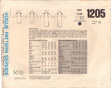 Vogue 1205 Sewing Pattern, Women's Dress, Size 12, Neatly Cut, Complete
