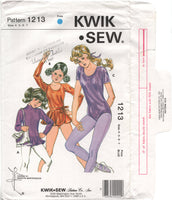Kwik Sew 1213 Girl's Leotards in Three Styles and Wrap Skirt, Uncut, F/Folded, Sewing Pattern Size 4-7