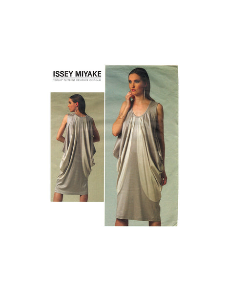 Vogue 1238 Issey Miyake Loose Fitting Draped Dress, Uncut, F/Folded, Sewing Pattern Size 4-18