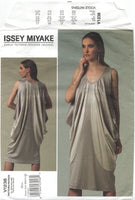 Vogue 1238 Issey Miyake Loose Fitting Draped Dress, Uncut, F/Folded, Sewing Pattern Size 4-18