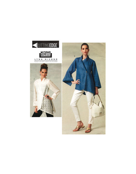 Vogue 1246 Mizono Loose Fitting Shirt with Asymmetrical Front Uncut F Folded Sewing Pattern Size 8 14 or 16 22