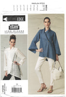 Vogue 1246 Mizono Loose Fitting Shirt with Asymmetrical Front, Uncut, F/Folded, Sewing Pattern Size 8-14 or 16-22