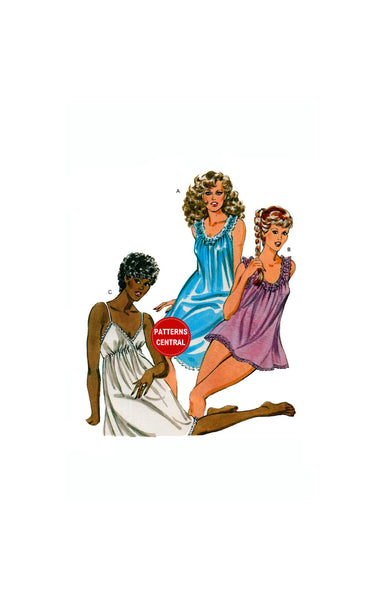 Kwik Sew 1247 Sleepwear: Nightgowns in Three Lengths and Panties, Uncut, Factory Folded Sewing Pattern Multi Size 31.5-41.5 (80-106 cm)