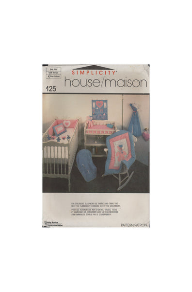 Simplicity 125 Nursery accessories Patterns One Size Uncut Factory Folded