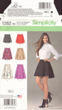 Simplicity 1282 Sewing Pattern, Misses' Skirts, Size 14-22, Uncut, Factory Folded
