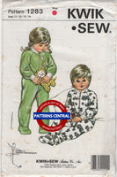 Kwik Sew 1283 Toddlers' Sleeper with Raglan Sleeves, Uncut, Factory Folded Sewing Pattern Height 31-40 (79-102)