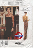 Vogue 1285 Fitted Straight or Tapered Evening Dress, Mostly Uncut, Complete, Size 12-16