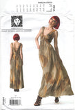 Vogue 1354 Anne Klein Draped Bodice Maxi Dress, Uncut, F/Folded, Sewing Pattern Size 6-14