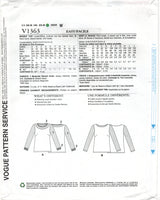 Vogue 1363 Sandra Betzina Loose Fitting Top, Uncut, F/Folded, Sewing Pattern Size 32-55