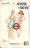 Kwik Sew 1409 Lingerie: Lace Trimmed Camisole and Panties, Uncut, Factory Folded Sewing Pattern Size XS-L
