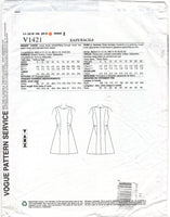 Vogue 1421 DKNY Lined Dress with Seam Detailing, Uncut, F/Folded, Sewing Pattern Size 6-14