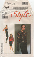 Style 1460 Fitted, Sweetheart Neckline Evening Dress and Sequin Edged Jacket, Uncut, F/Folded Sewing Pattern Size 12