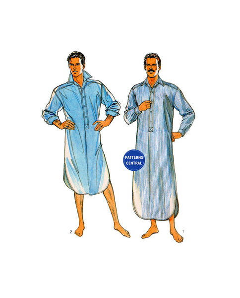 Style 1474 Men's Sleepwear: Nightshirt in Two Lengths, Uncut, Sewing Pattern Chest 34-36 (87-92 cm)