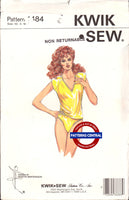 Kwik Sew 1484 Lace Trimmed V-Neck Camisole with Raglan Sleeves & High Cut Panties, Uncut, Factory Folded, Sewing Pattern Multi Size XS-L