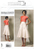 Vogue 1486 Nicola Finetti Evening Cap Sleeve Top and Flared Skirt, Uncut, F/Folded, Sewing Pattern Size 6-14