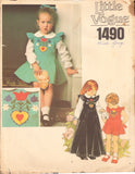 Vogue 1490 Children's Dress and Blouse with Transfer, Size 5, Cut, Complete