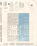 Vogue 1507 Sewing Pattern Jacket Top Skirt, Size 12, Partially Cut, Complete