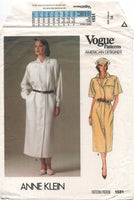 Vogue 1531 Anne Klein Loose Fitting Dress in Two Lengths, Uncut, F/Folded, Sewing Pattern Size 14