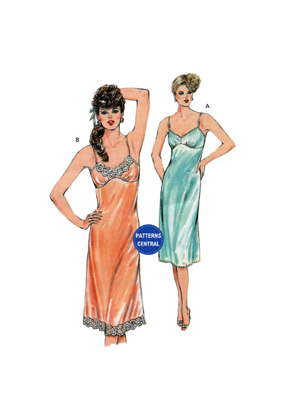 Kwik Sew 1554 Lingerie: Lace Trimmed Full Slip, Uncut, Factory Folded Sewing Pattern Multi Size 31.5-45 (80-114 cm)