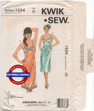 Kwik Sew 1554 Lingerie: Lace Trimmed Full Slip, Uncut, Factory Folded Sewing Pattern Multi Size 31.5-45 (80-114 cm)