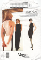 Vogue 1584 Vera Wang Fishtail Evening Bodycon Dress, Uncut, F/Folded, Sewing Pattern Size 12-16