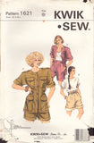 Kwik Sew 1621 Sewing Pattern, Jacket, Shorts, Size XS-S-M-L, Uncut Factory Folded