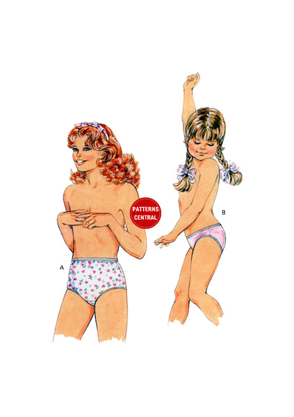 Kwik Sew 1652 Child's Underwear/Panties in Full Brief or Bikini Style, Uncut, Factory Folded Sewing Pattern Size 4-7 child