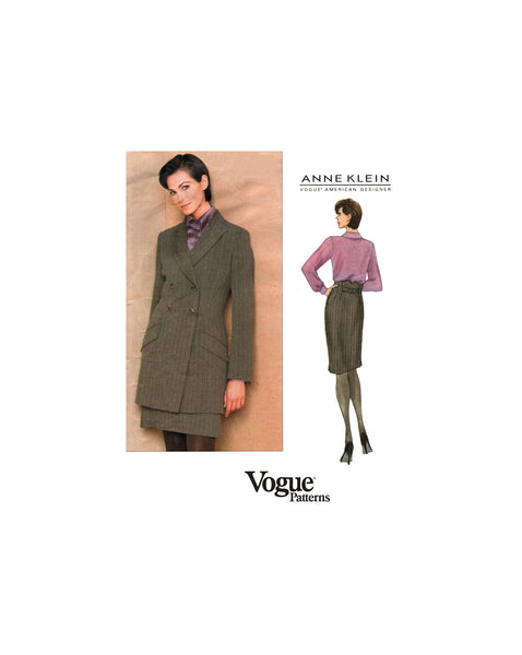 Vogue 1658 Anne Klein A-Line Jacket and Raised Waist Skirt, Uncut, F/Folded, Sewing Pattern Size 14-18
