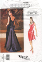 Vogue 1672 Bellville Sassoon Evening Dress with Train, Uncut, F/Folded, Sewing Pattern Size 8-12