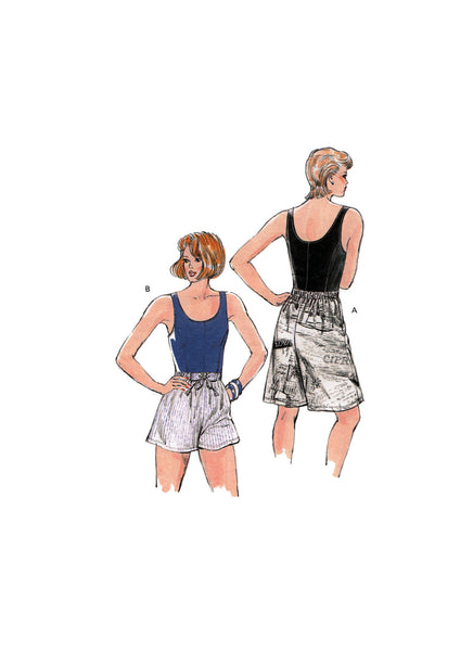 Kwik Sew 1702 Princess Line Tank Top and Shorts in Two Lengths, Uncut, Factory Folded Sewing Pattern Multi Plus Size XS-L