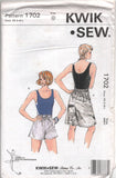 Kwik Sew 1702 Princess Line Tank Top and Shorts in Two Lengths, Uncut, Factory Folded Sewing Pattern Multi Plus Size XS-L