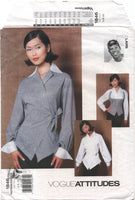 Vogue 1846 Byron Lars Blouse with Collar and Cuff Variations, Uncut, F/Folded, Sewing Pattern Size 6-10