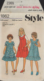 Style 1862 Sewing Pattern, Girls' Pinafore or Dress, Size 14, Neatly Cut, Complete
