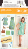 Simplicity 1878 Sewing Pattern, Dress, Size 14-22, Uncut, Factory Folded