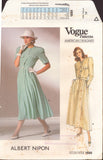 Vogue 1889 Albert Nipon Blouson Dress with Flared Skirt, Uncut, F/Folded, Sewing Pattern